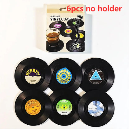 Retro Vinyl Set podmetača – Zaštitite svoj namještaj s glazbenim stilom