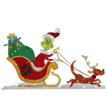 Decorações de Natal do Grinch – Iluminação alegre para o jardim nas festas de fim de ano.