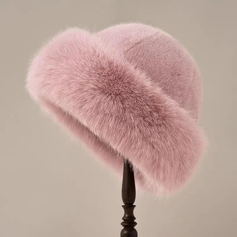 Chapéu bucket de pelo sintético macio