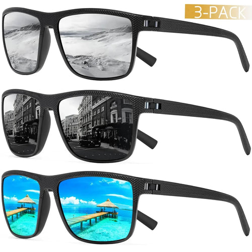 Paquete de 3 gafas de sol polarizadas AquaShield: protegidas y con estilo