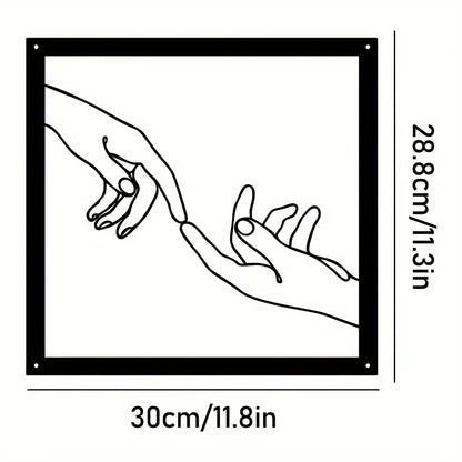Metalni zidni ukras s povezanim rukama – Minimalistički i povezivan