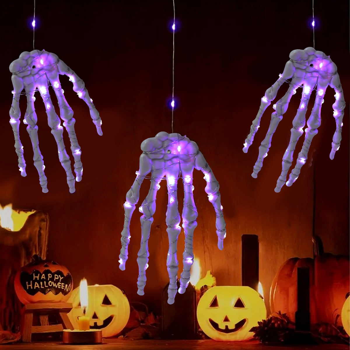 Svjetleća kosturova ruka – Strašna Halloween dekoracija s LED svjetlima