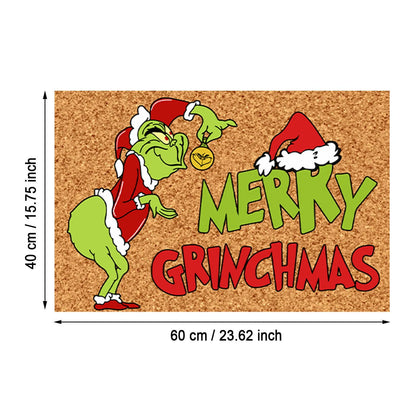 Božićna otirač za vrata s Grinch dizajnom – Veseli doček za blagdane
