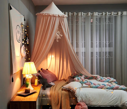 Dosel infantil para cama con volantes