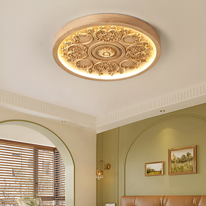 Dimmable LED-Deckenlampe mit Reliefdekor und drei Lichtfarben