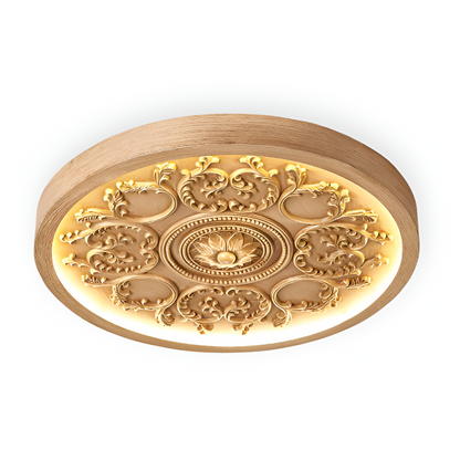 Dimmable LED-Deckenlampe mit Reliefdekor und drei Lichtfarben