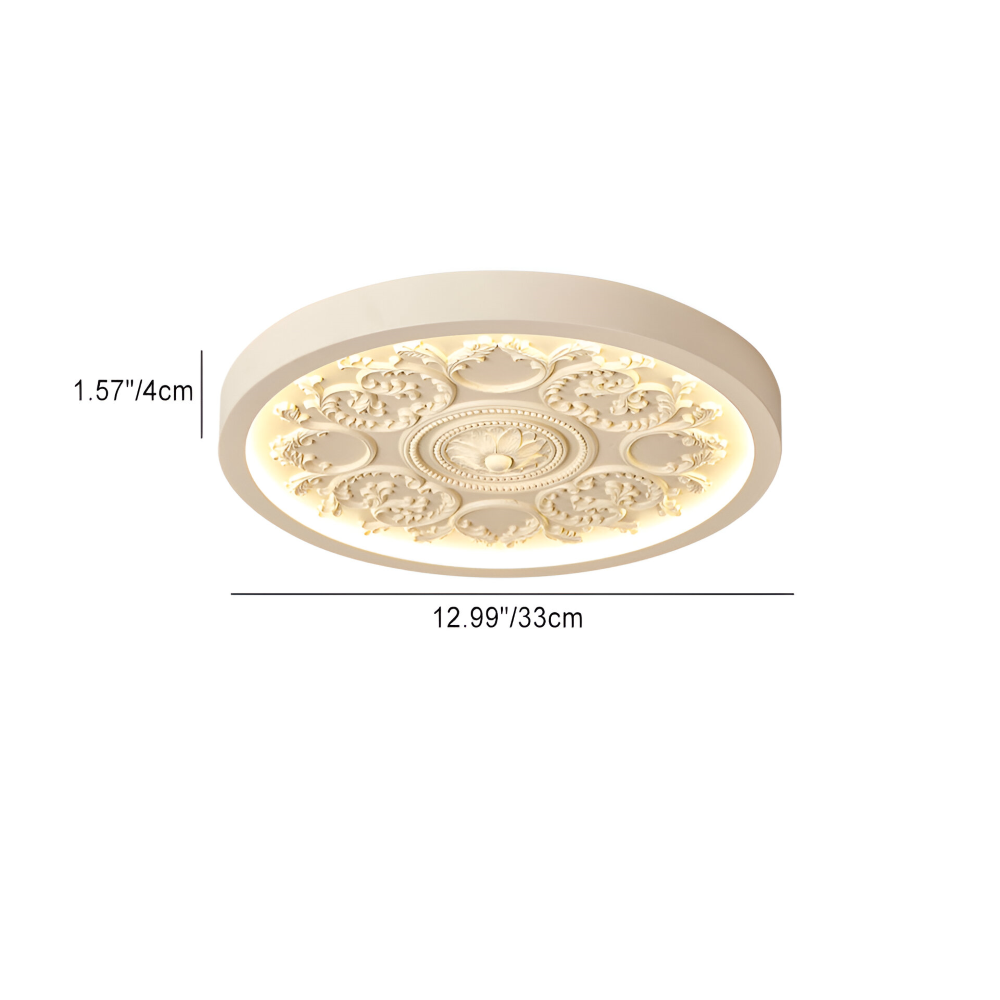 Dimmable LED-Deckenlampe mit Reliefdekor und drei Lichtfarben