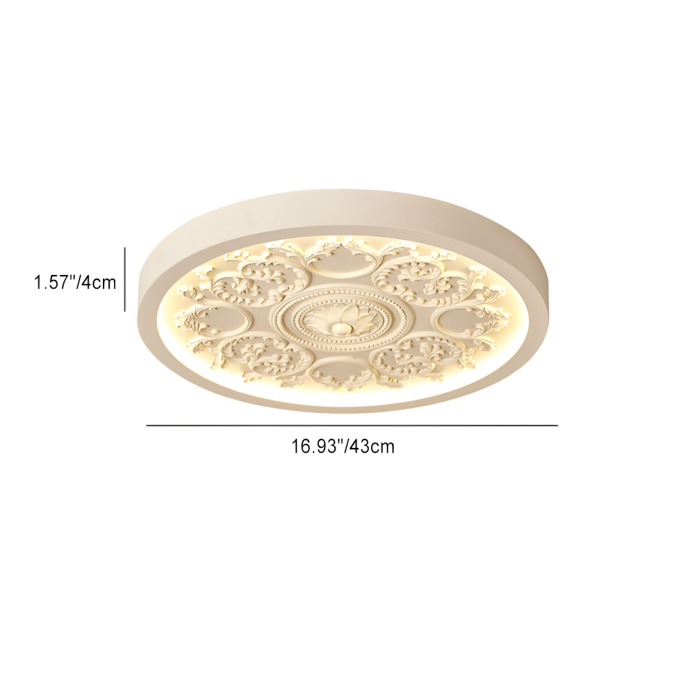 Dimmable LED-Deckenlampe mit Reliefdekor und drei Lichtfarben