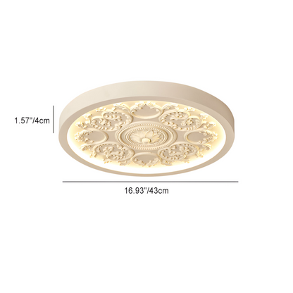 Dimmable LED-Deckenlampe mit Reliefdekor und drei Lichtfarben