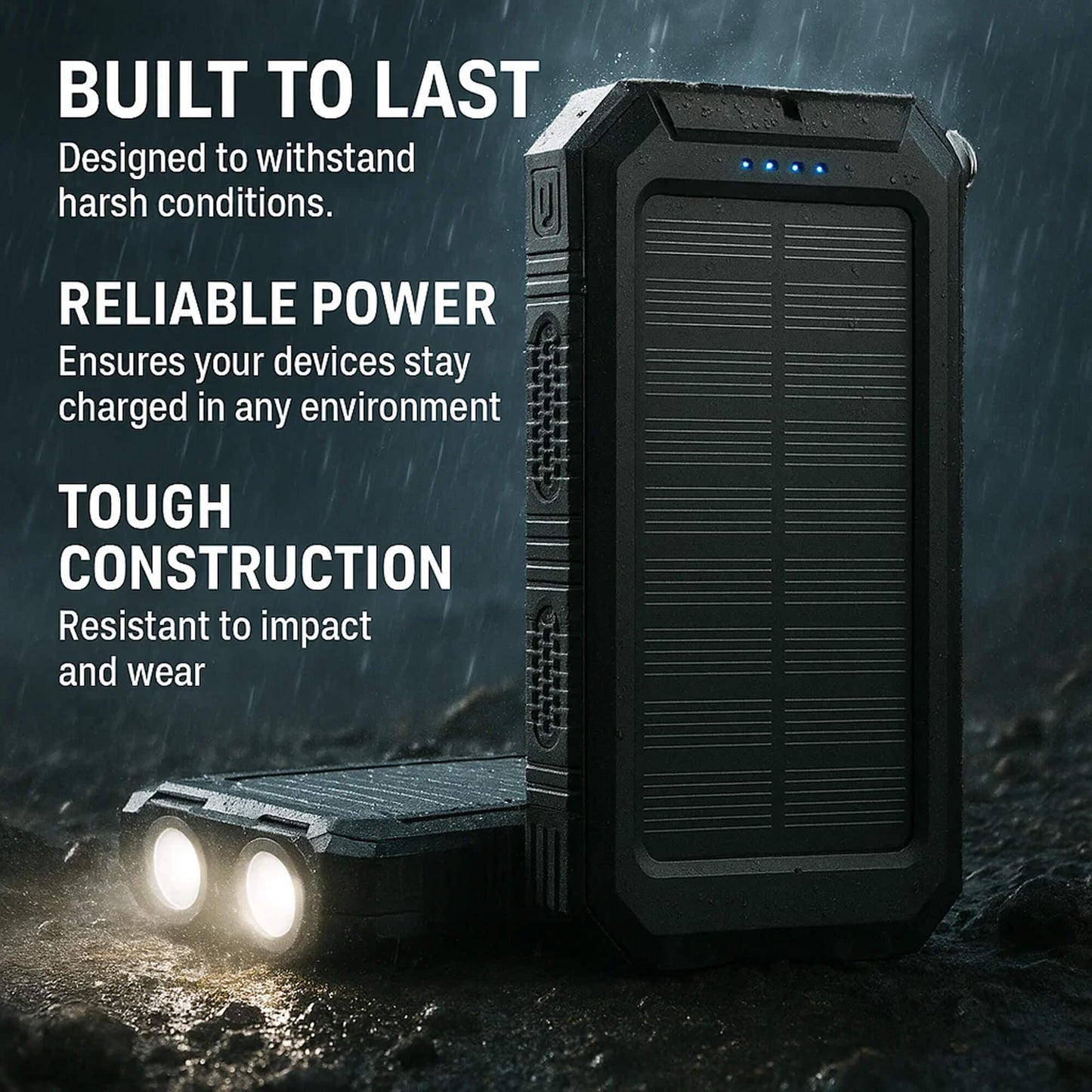 50000mAh solarna powerbanka – Vodootporna, robusna i s baterijskom lampom