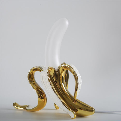 Lámpara de mesa decorativa con forma de banana y luz LED para interiores modernos