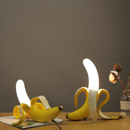 Lámpara de mesa decorativa con forma de banana y luz LED para interiores modernos