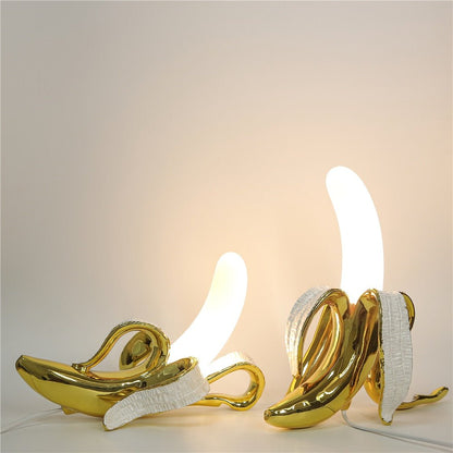 Lámpara de mesa decorativa con forma de banana y luz LED para interiores modernos