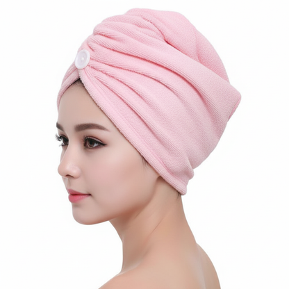 Saugfähiger Haarturban mit praktischem Knopfverschluss