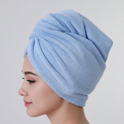 Saugfähiger Haarturban mit praktischem Knopfverschluss