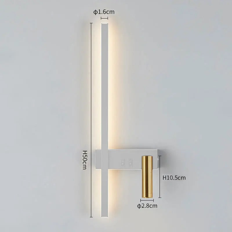 Moderno aplique de parede LED com luz de leitura