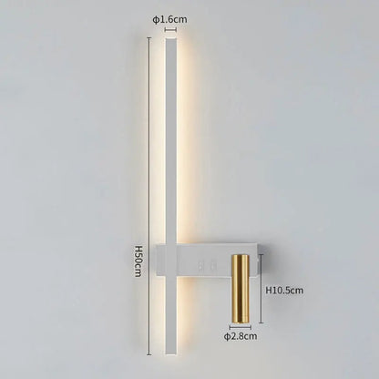 Moderno aplique de parede LED com luz de leitura