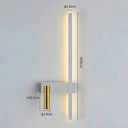 Moderno aplique de parede LED com luz de leitura