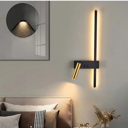 Moderno aplique de parede LED com luz de leitura