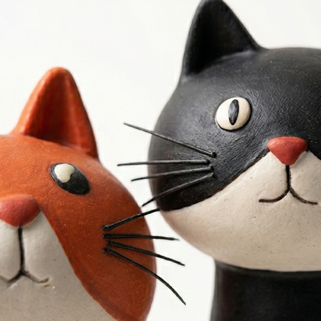 Dekorative Katzenvase aus Keramik für Blumen