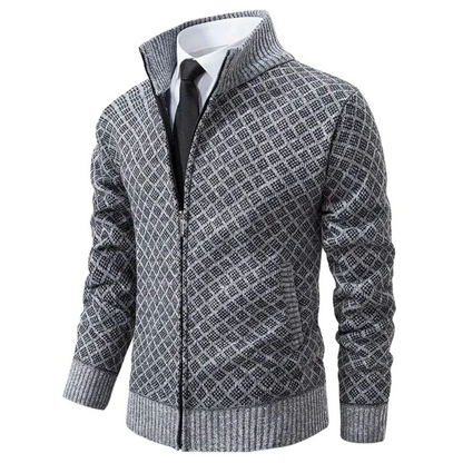 Chaqueta clásica de punto tipo cárdigan: elegante y cómoda.