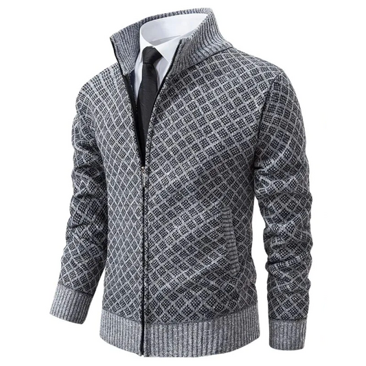 Chaqueta clásica de punto tipo cárdigan: elegante y cómoda.