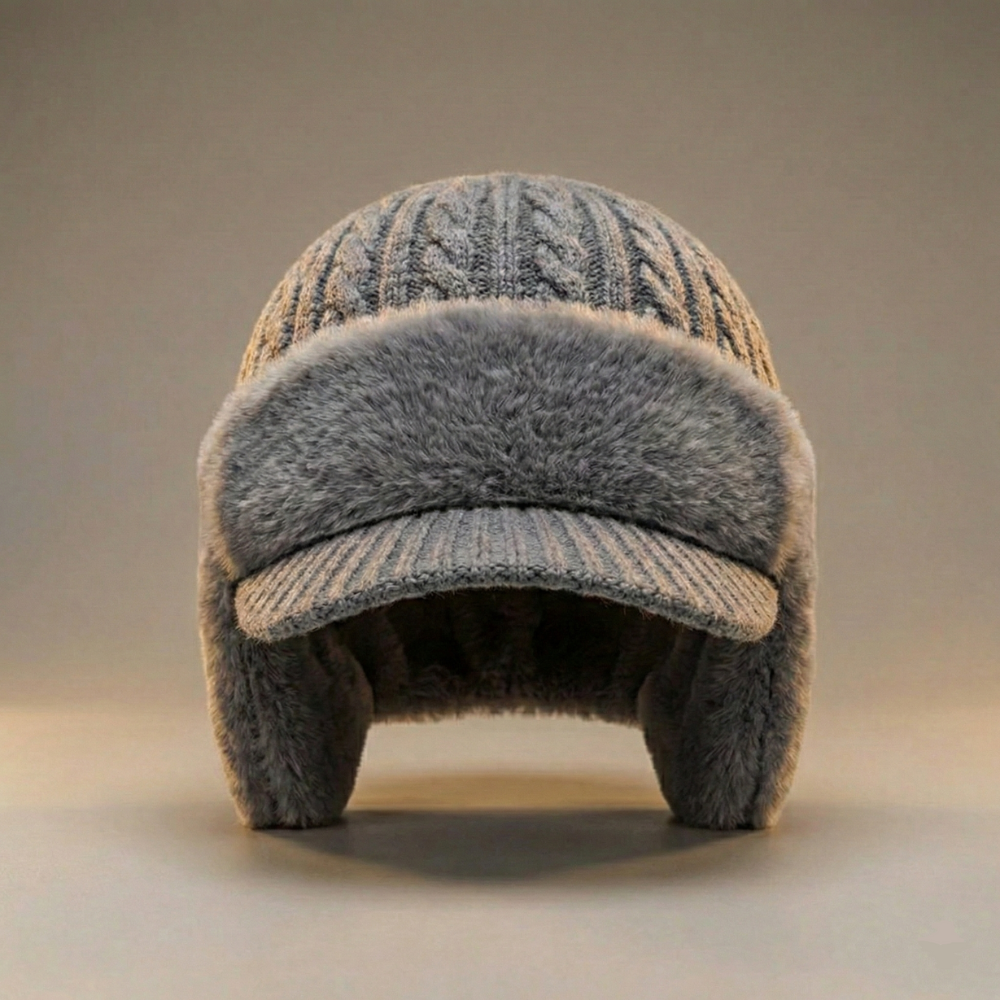 Gorro de invierno unisex con orejeras y visera