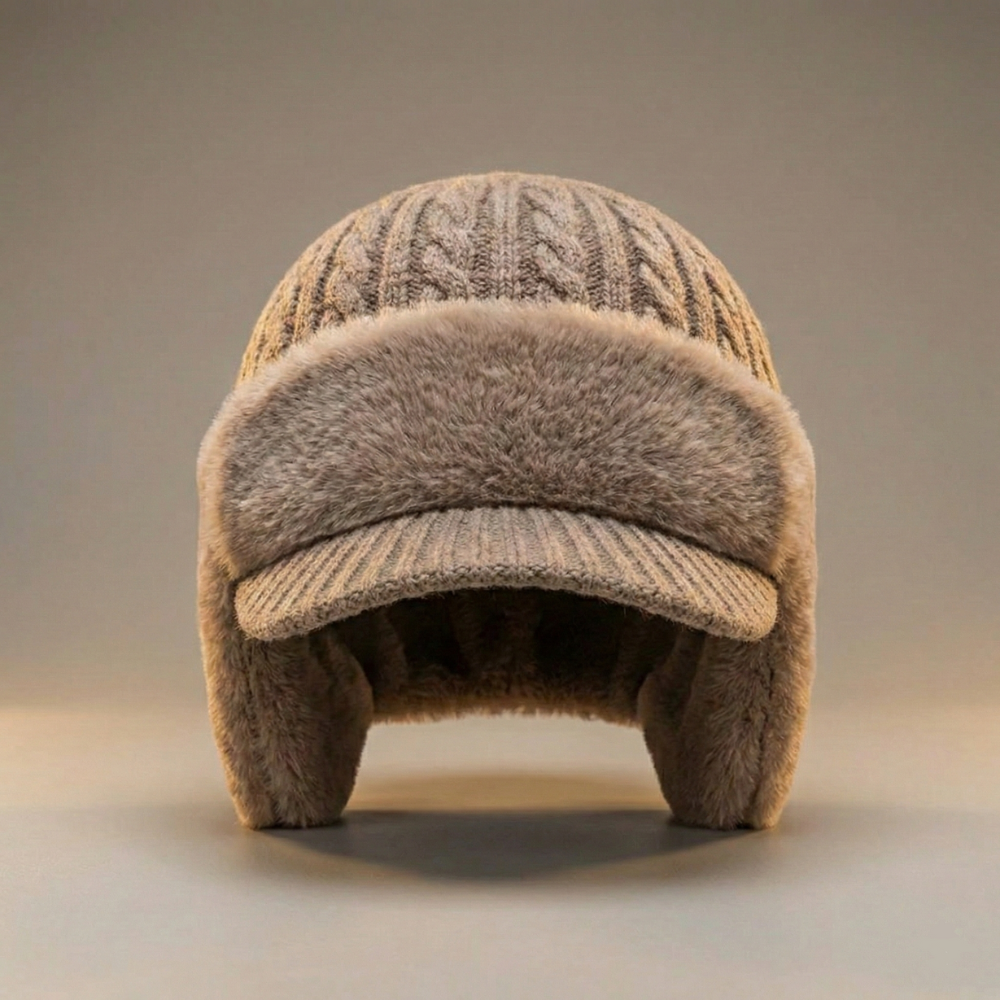 Gorro de invierno unisex con orejeras y visera