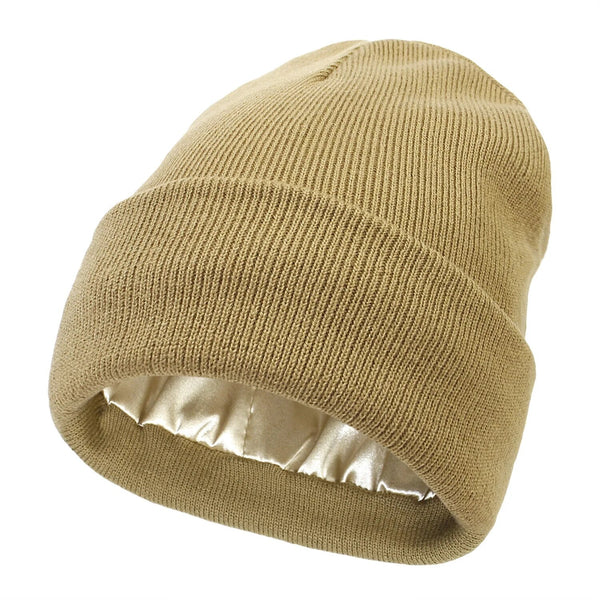 Wintermütze mit Umschlag und glattem Innenfutter für kalte Tage