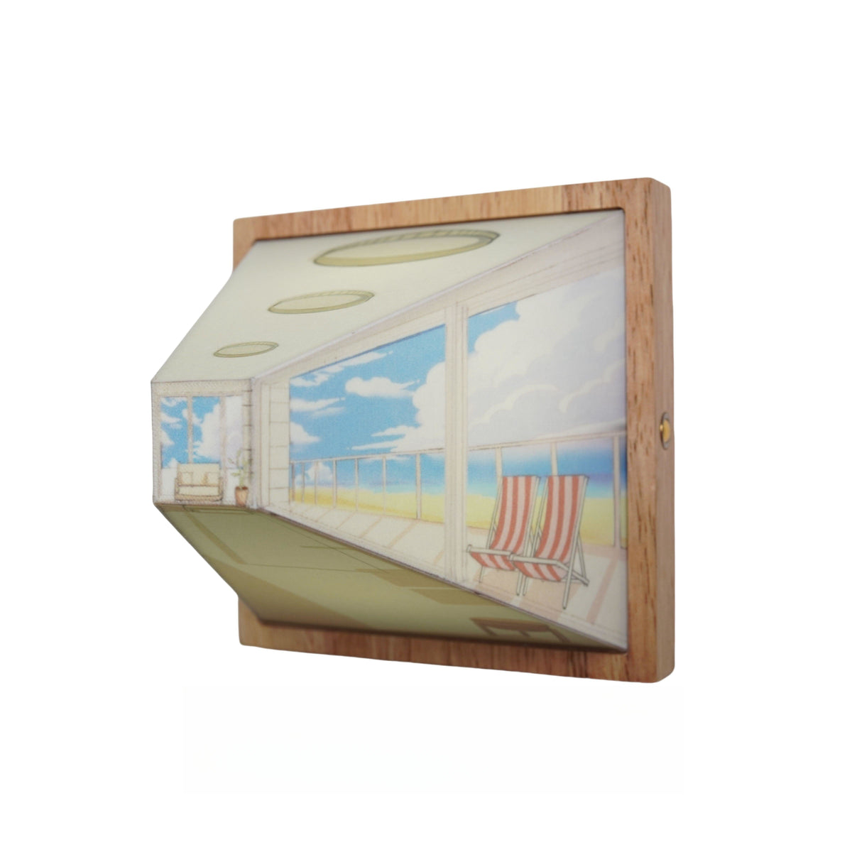 Luz de presença 3D com motivo de galeria de arte