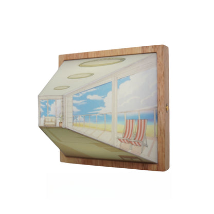 Luz de presença 3D com motivo de galeria de arte