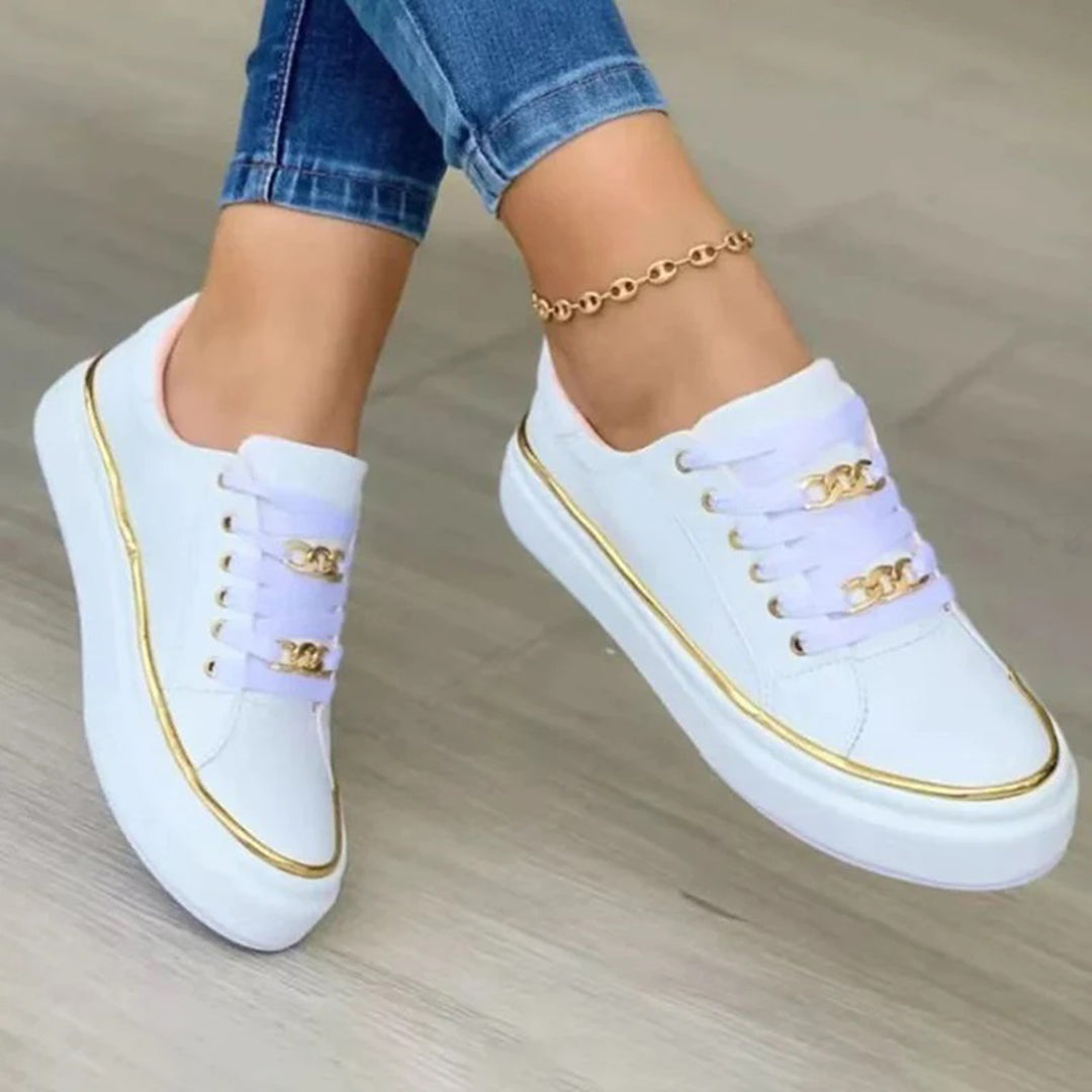 Zapatillas deportivas brillantes de lujo para mujer: cómodas y modernas para el día a día.