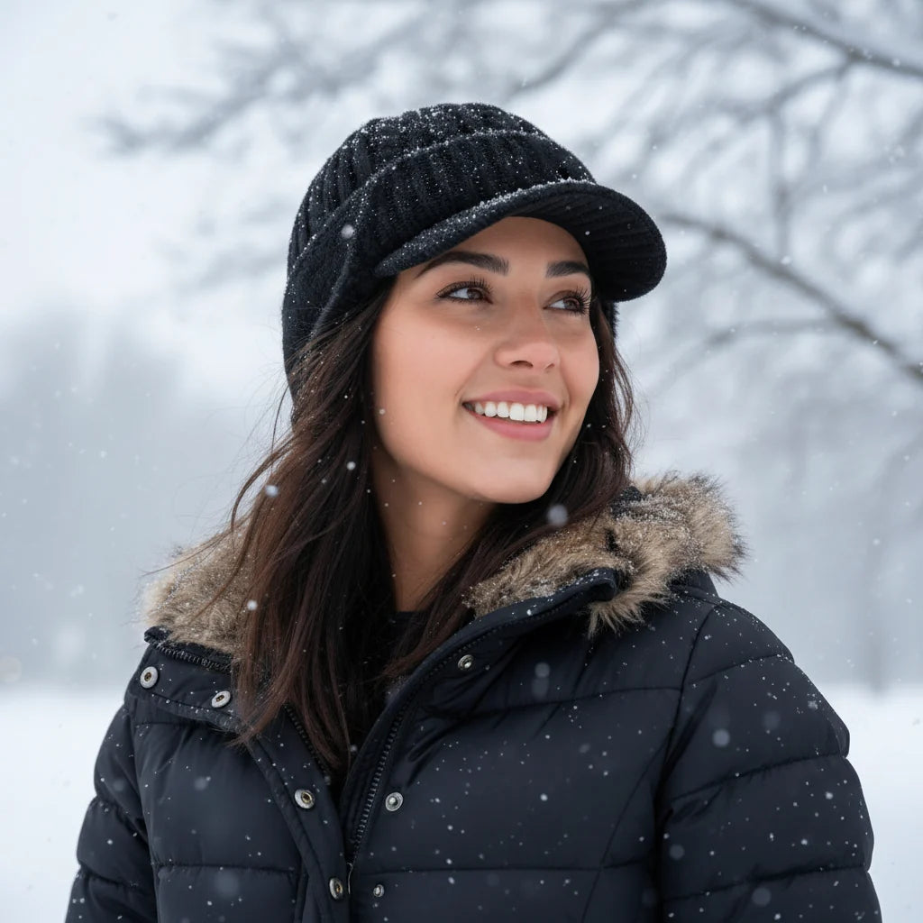 Gorro de invierno unisex con orejeras y visera