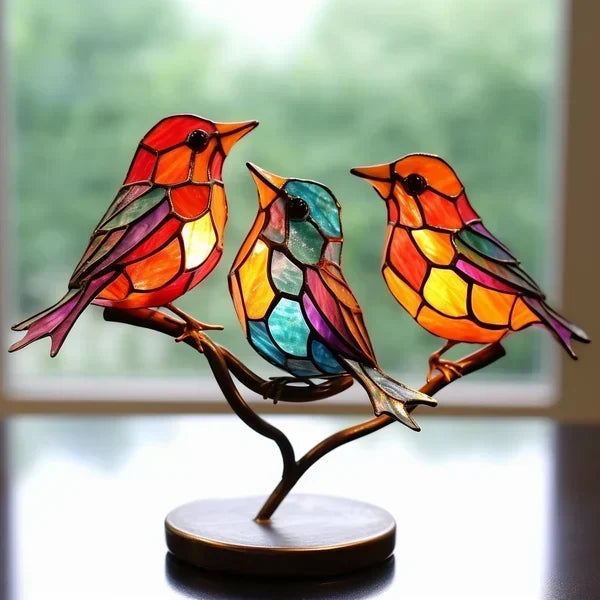 Candeeiro de mesa decorativo em forma de pássaro, em acrílico colorido, para uma iluminação ambiente acolhedora