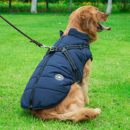 Chaqueta acolchada para perros con arnés integrado