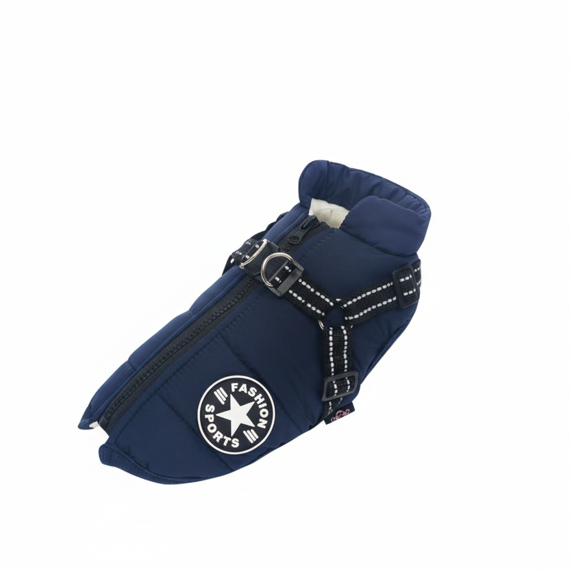 Chaqueta acolchada para perros con arnés integrado