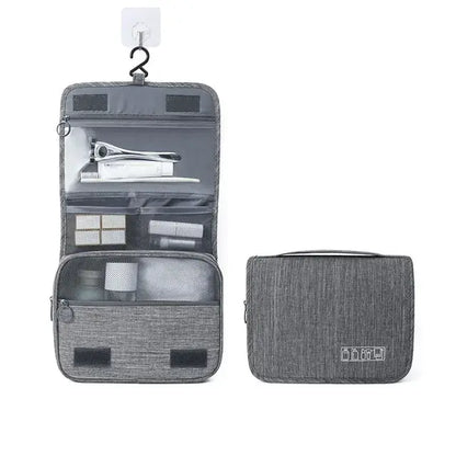 Nécessaire de viagem com pega para pendurar – Organização perfeita para viagens.