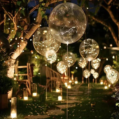 Transparente LED-Ballons mit warmweißer Lichterkette – 10er-Set