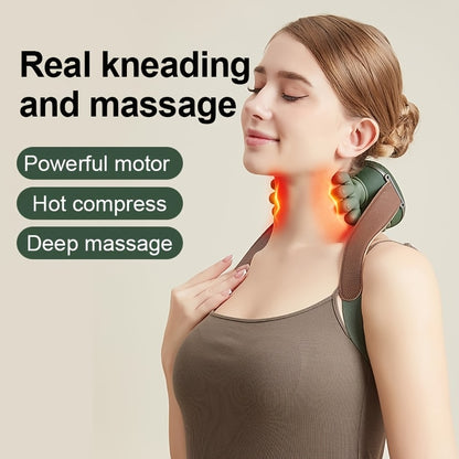 Masajeador eléctrico para cuello y hombros con función de calor