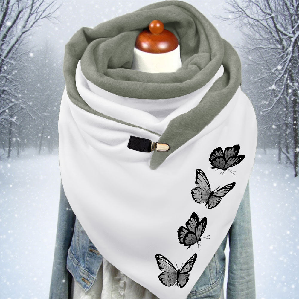 Damen Dreiecksschal mit Schmetterlingsmotiv
