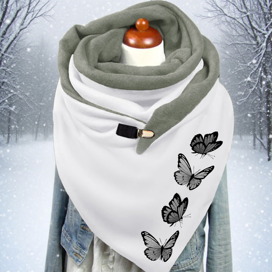 Damen Dreiecksschal mit Schmetterlingsmotiv
