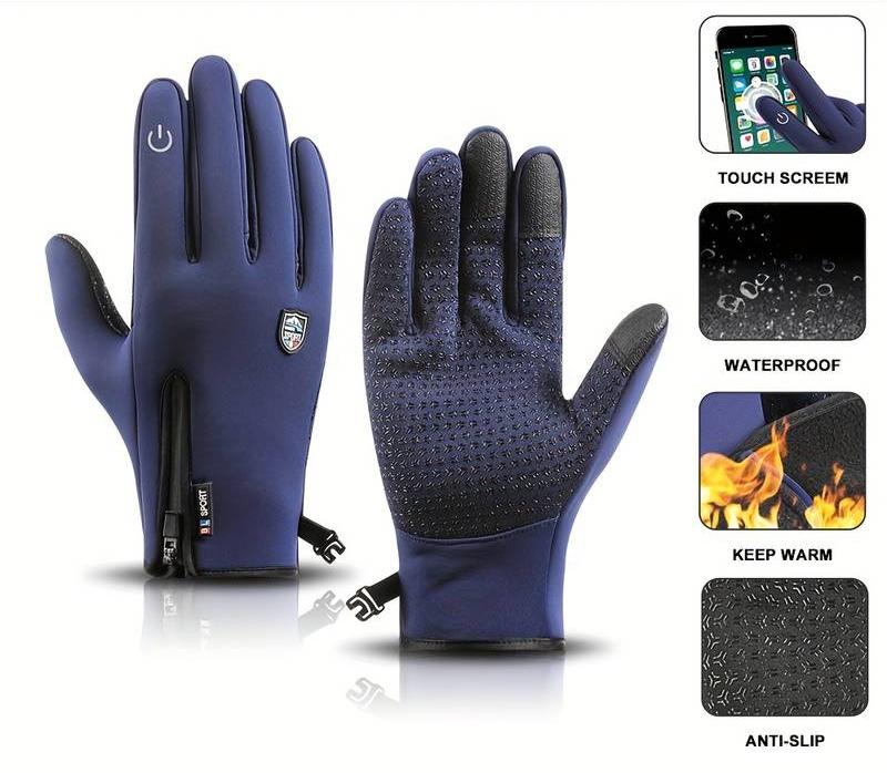 Beheizbare Touchscreen-Handschuhe mit USB-Anschluss für Winteraktivitäten