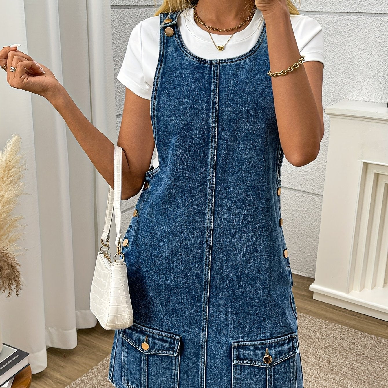 Vestido Morin Denim con peto: informal y elegante