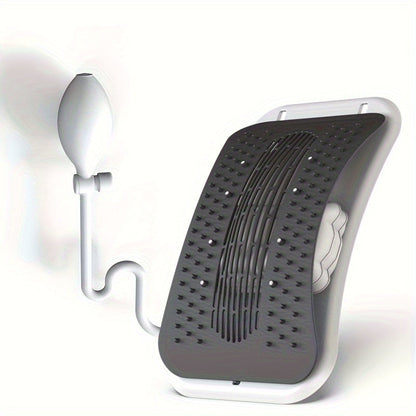 Suporte lombar RelaxBack com múltiplos níveis de ajuste para maior conforto e relaxamento.