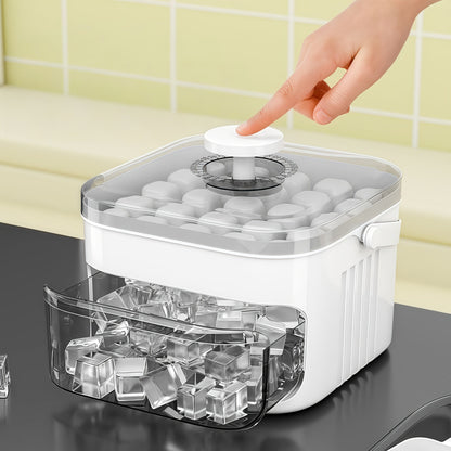 Doppelte Eiswürfelform mit 50 Fächern und Druckmechanismus für einfache Handhabung