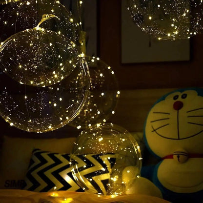 Transparente LED-Ballons mit warmweißer Lichterkette – 10er-Set