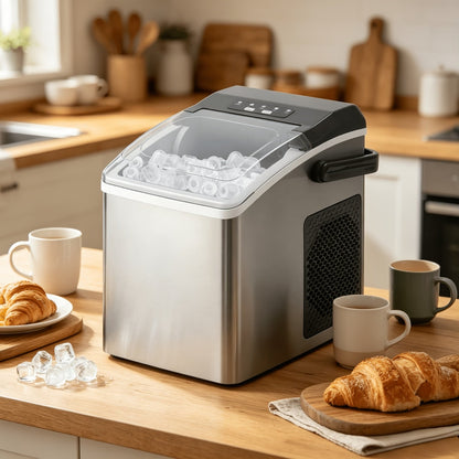 Kompakte Eiswürfelmaschine mit schneller Eisproduktion für zu Hause und unterwegs