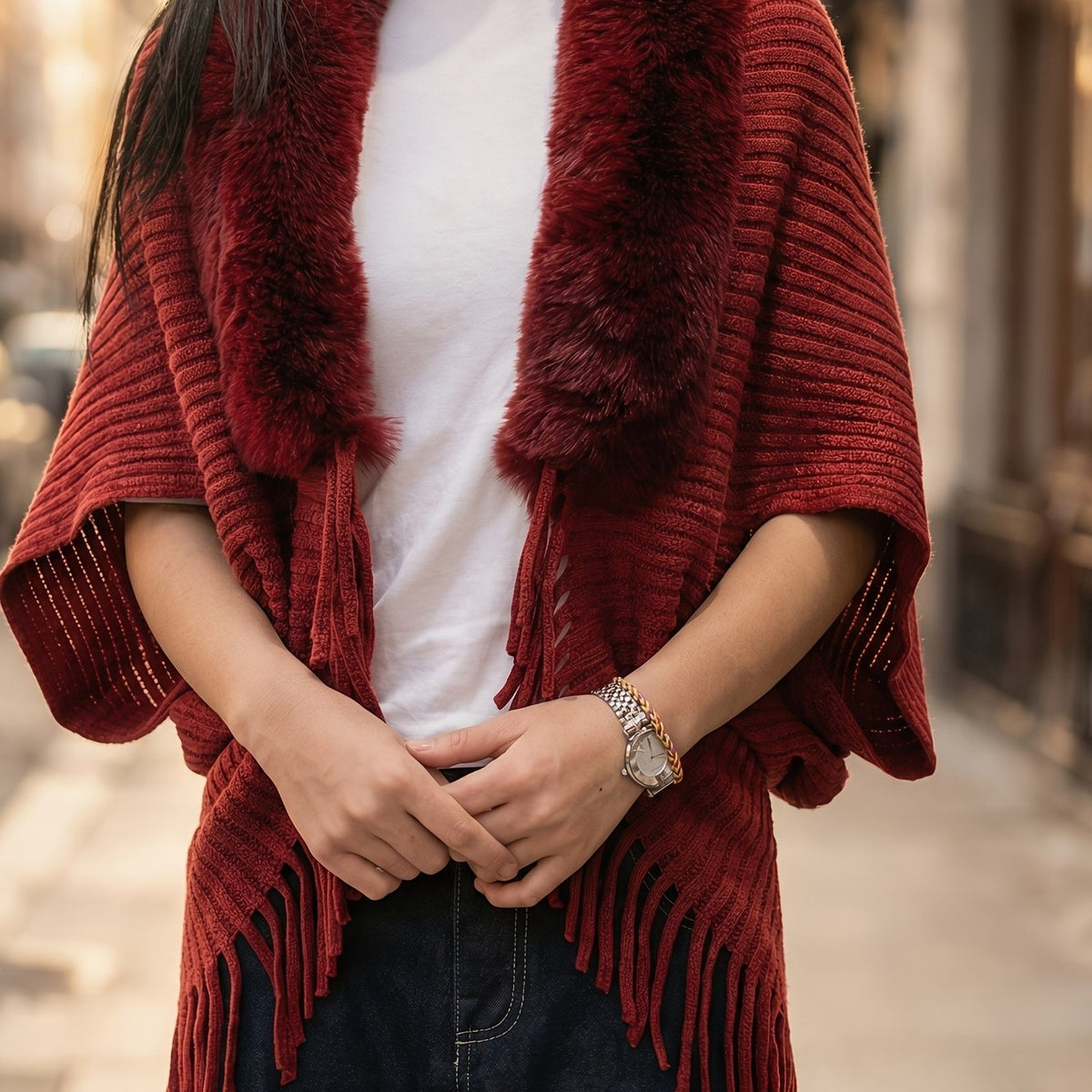 Eleganter Damen-Schal mit geometrischem Muster