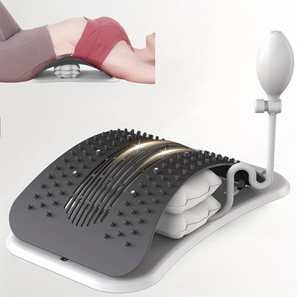 Suporte lombar RelaxBack com múltiplos níveis de ajuste para maior conforto e relaxamento.