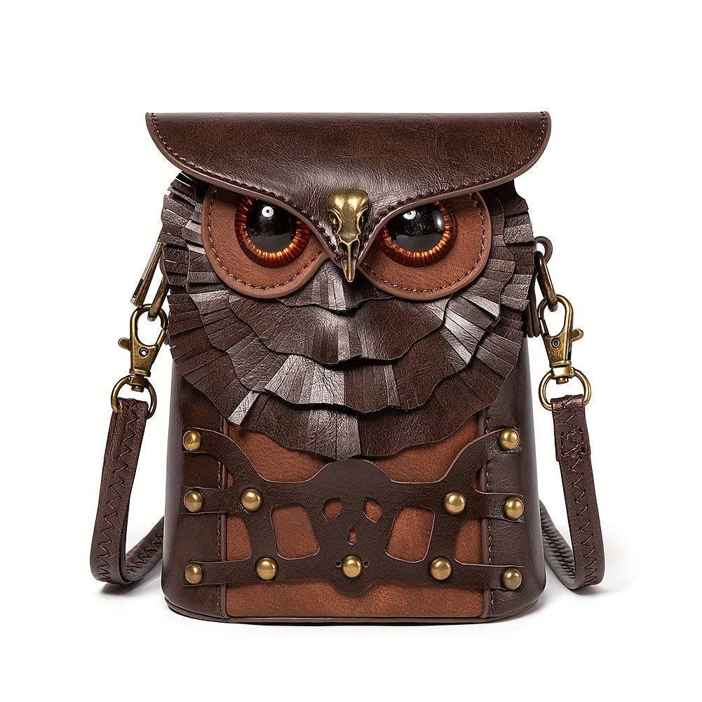 Steampunk mini torbica s motivom sove – Stilski i funkcionalno